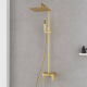 10 inch 250mm Square Brushed Yellow Gold Shower Tower With Rain Head Bottom Water Inlet 10 inch 250mm Square Brushed Yellow Gold Shower Tower With Rain Head Bottom Water Inlet
